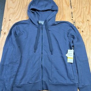 Zella Rudi Moto Zip Hoodie Sweatshirt Blue Shadow, Large